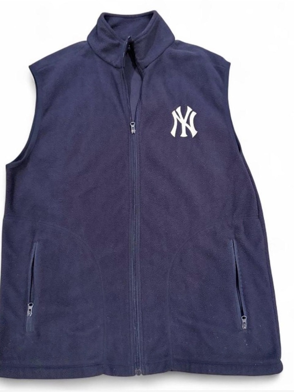 MLB New York Yankees Navy Fleece Vest with White Logo